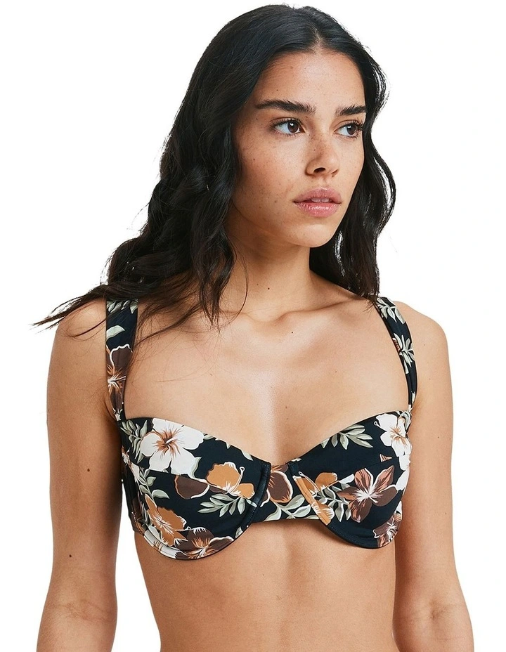 Nostalgic Feels Underwire D Cup Bikini Top in Almond Tropical Feel image 3
