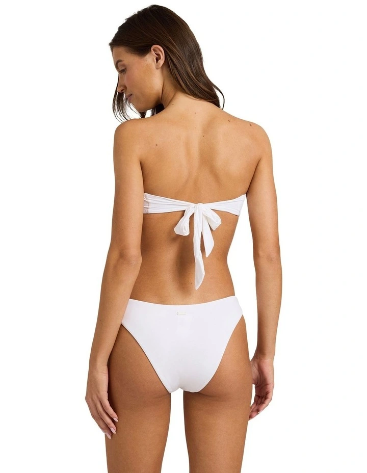 SD Beach Classics Ring Bandeau Bikini Top in White image 2