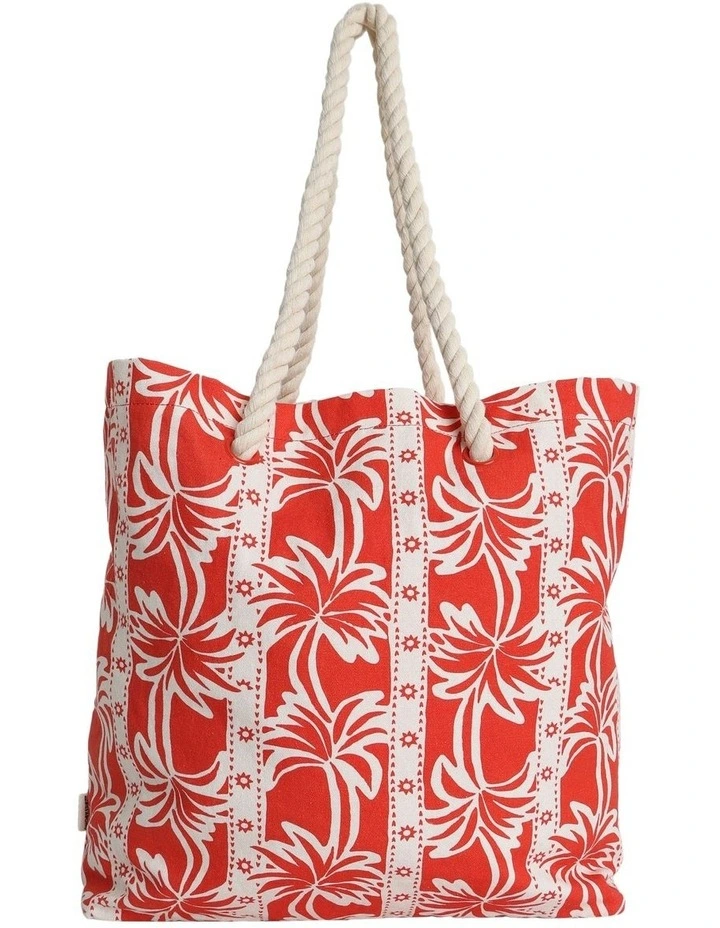 Row Of Palms Tote Bag in Red image 2