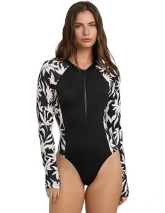 By My Side Zip Bodysuit Rash Vest in Multi