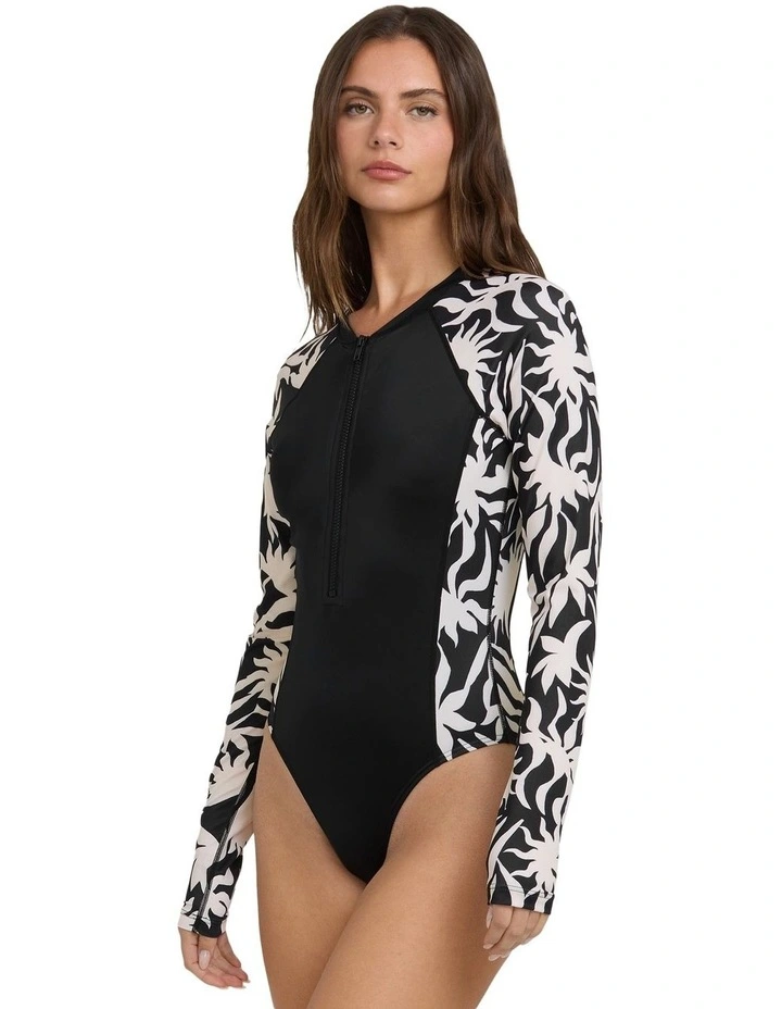 By My Side Zip Bodysuit Rash Vest in Multi image 3