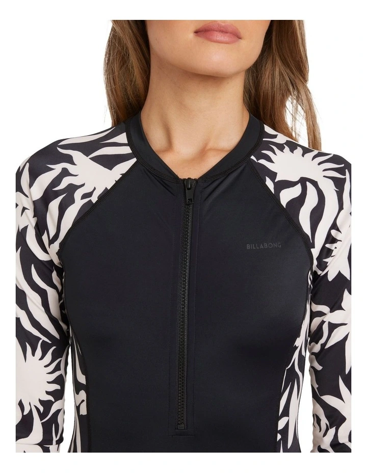 By My Side Zip Bodysuit Rash Vest in Multi image 4