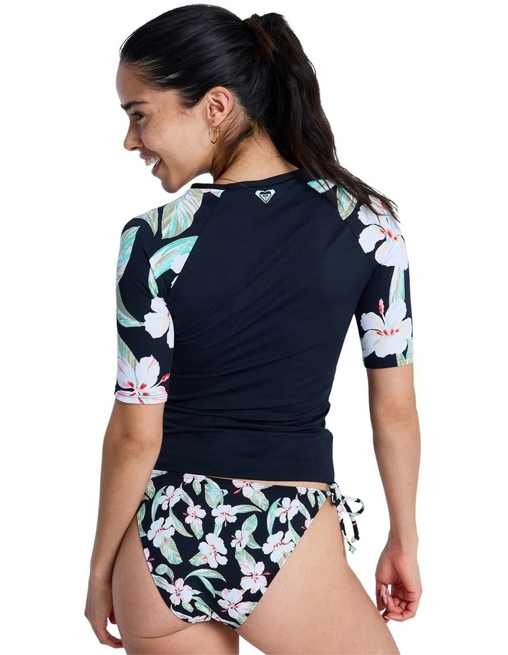 The Classic Lycra Short Sleeve Rash Vest in Black image 2