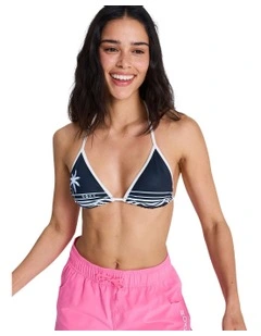 The Retro Tiki Tri Bikini Top in Black
