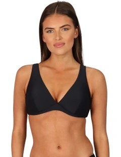Rococco D/E Cup Underwire Bikini Bra Top in Black