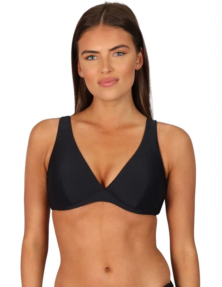 Rococco D/E Cup Underwire Bikini Bra Top in Black image 1