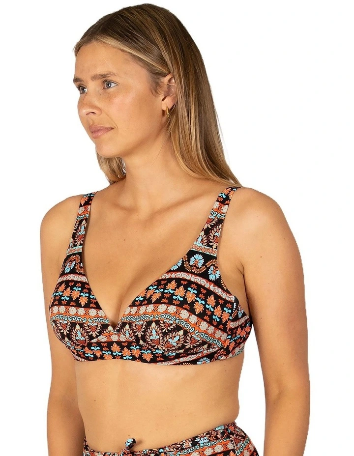 Morocco D/DD Longline Bra Top In Black image 3