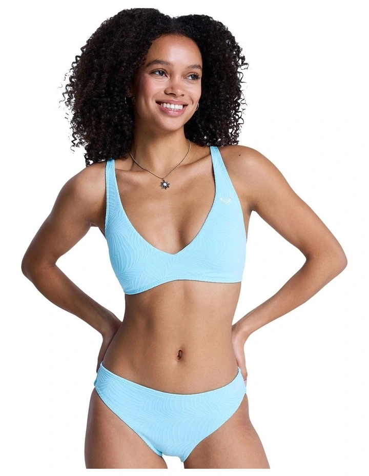 Palm Dream Elongated Tri Bikini Top in Blue image 1