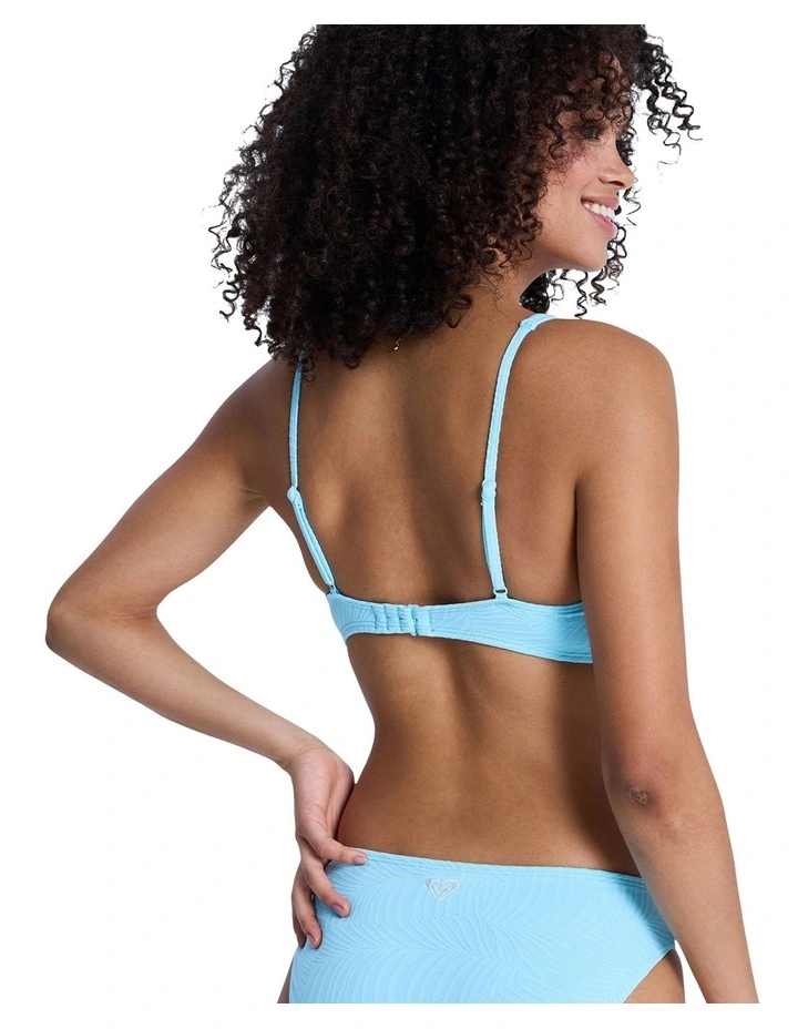 Palm Dream Elongated Tri Bikini Top in Blue image 2