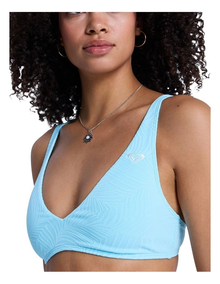 Palm Dream Elongated Tri Bikini Top in Blue image 4