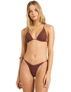Twisted Tides Triangle Bikini Top in Esspresso