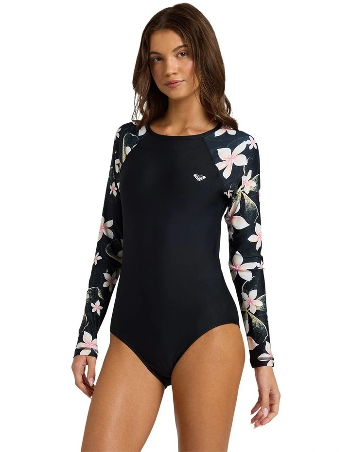 Basic Mix Long Sleeve One Piece Swimsuit image 3