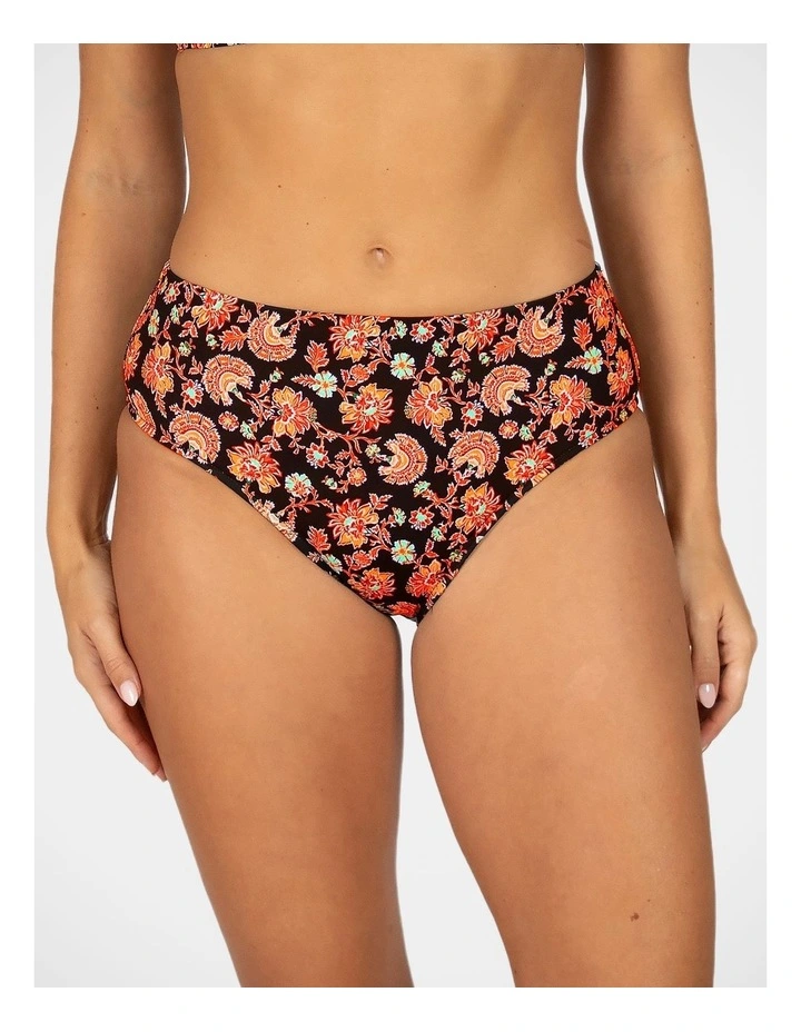 Flamenco Mid Bikini Bottom in Black image 1