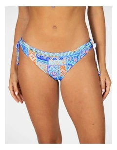 Tulum Tie Hipster Bikini Bottom in Aqua