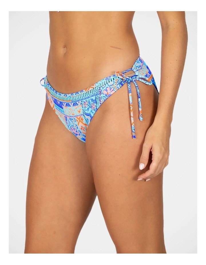 Tulum Tie Hipster Bikini Bottom in Aqua image 3
