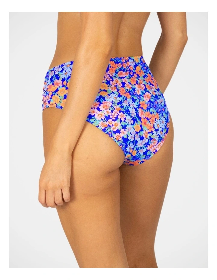Biarritz Ruched Mid Bikini Bottom in Sapphire image 2