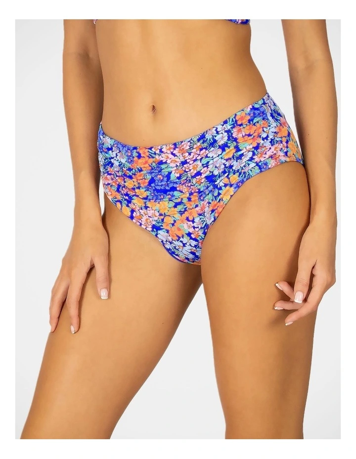 Biarritz Ruched Mid Bikini Bottom in Sapphire image 3