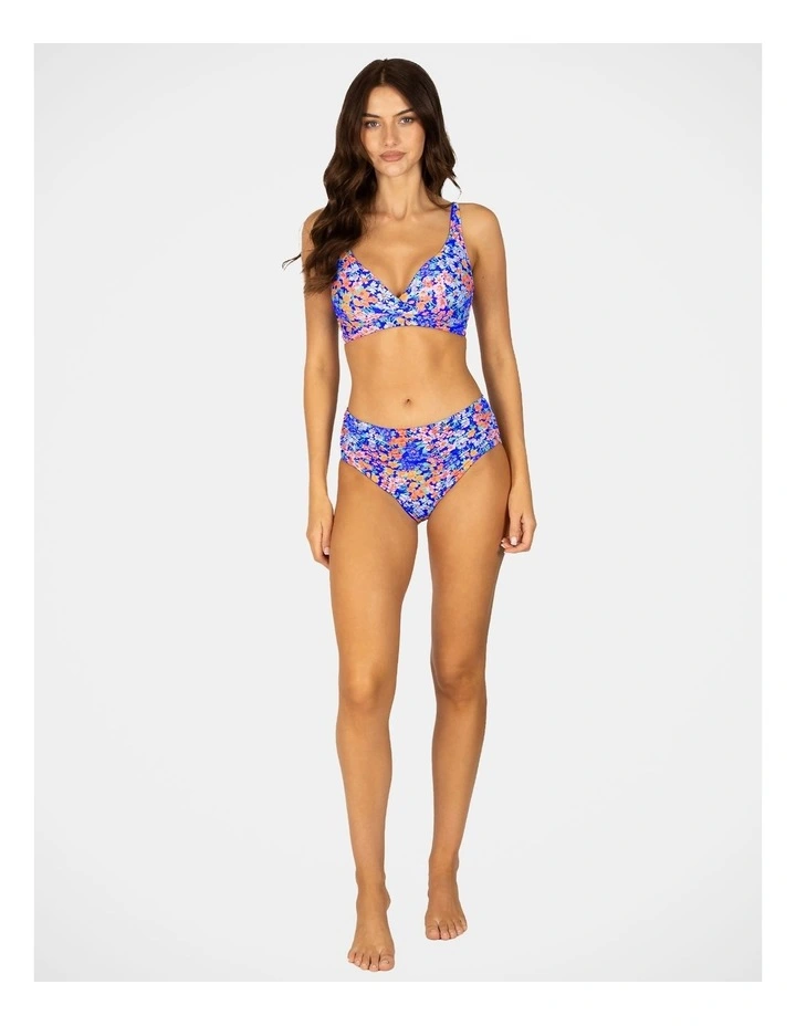 Biarritz Ruched Mid Bikini Bottom in Sapphire image 4