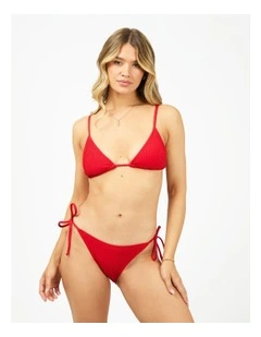 Phoenix Rib High Tie Side Bottom in Red