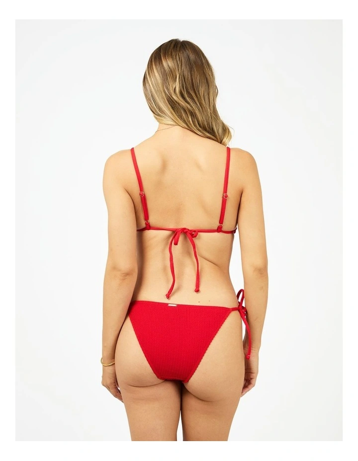 Phoenix Rib High Tie Side Bottom in Red image 3