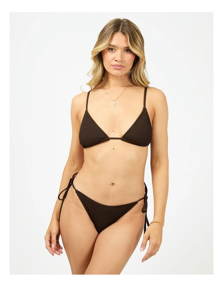 Phoenix Rib High Tie Side Bottom in Brown image 1
