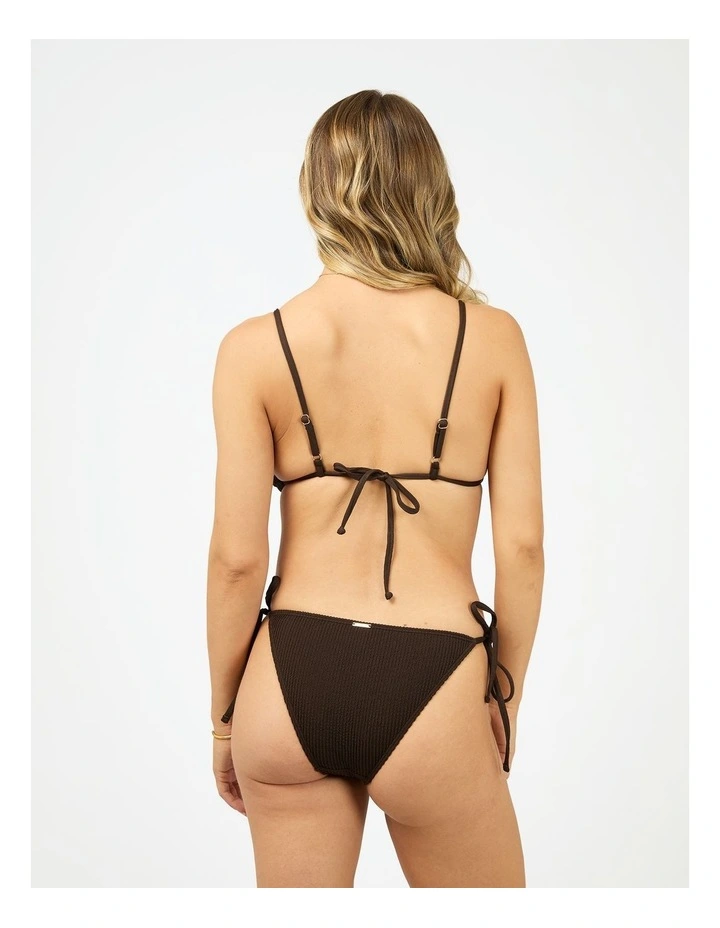 Phoenix Rib High Tie Side Bottom in Brown image 2
