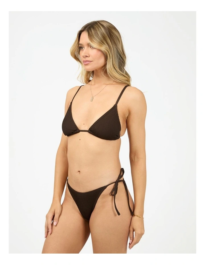 Phoenix Rib High Tie Side Bottom in Brown image 3