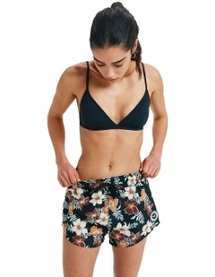 No Bad Waves Printed Boardshorts in Almond Tropical Feel