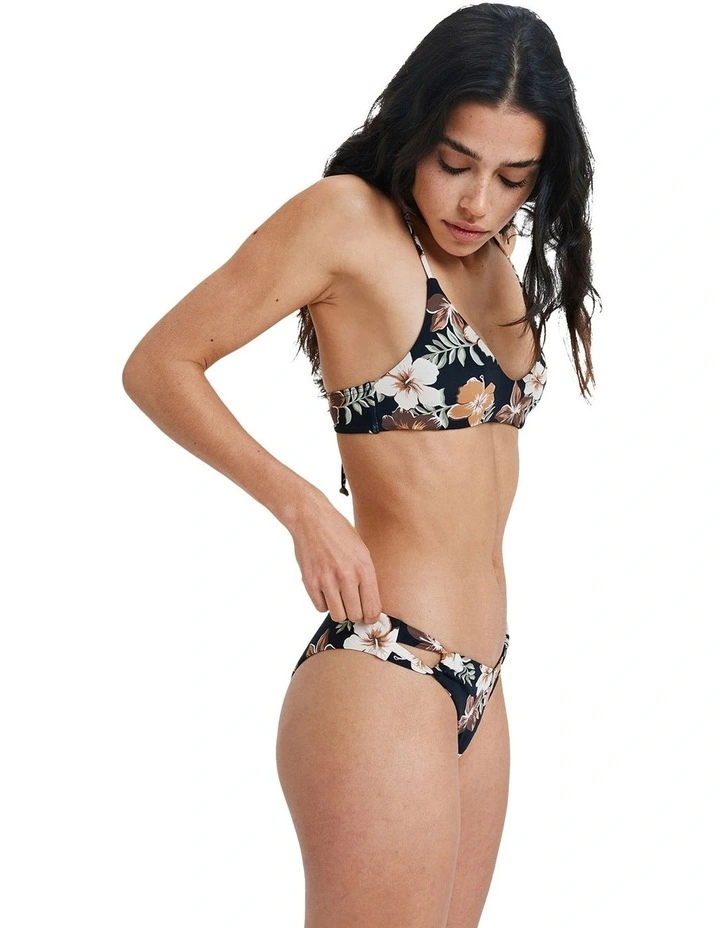Nostalgic Feels Mod High Leg Bikini Bottom in Brown image 3