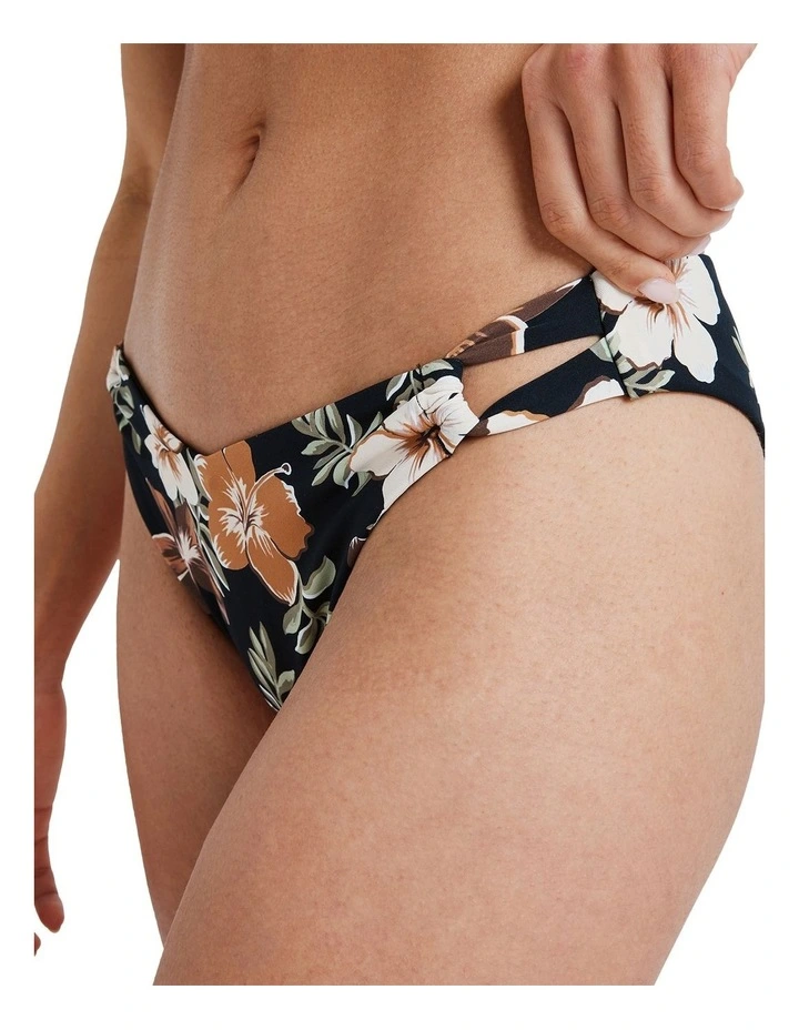 Nostalgic Feels Mod High Leg Bikini Bottom in Brown image 4