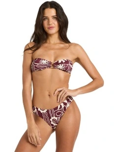 Sol Playa Bondi Medium Bikini Bottom in Brown
