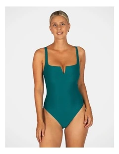 Rococco V Wire One Piece Swimsuit in Blue