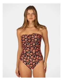 Flamenco Bandeau One Piece Swimsuit in Black