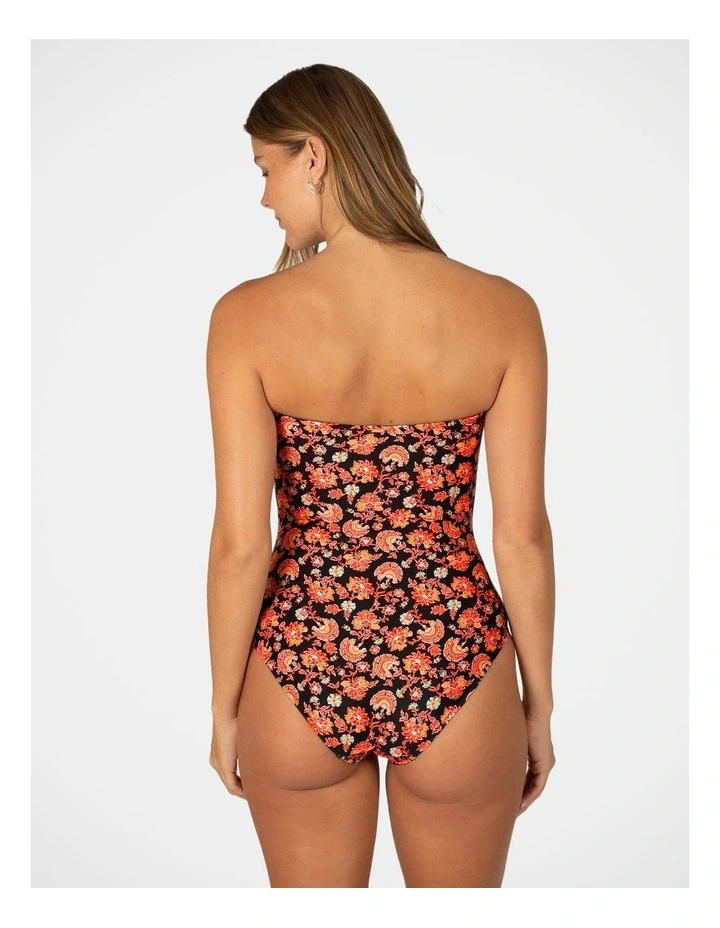 Flamenco Bandeau One Piece Swimsuit in Black image 2
