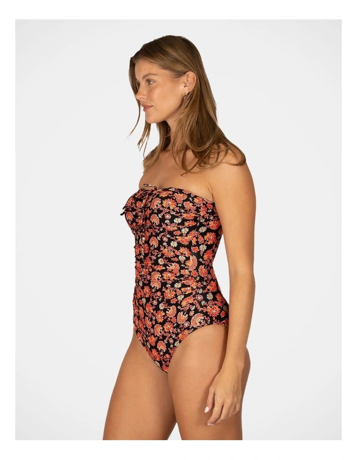 Flamenco Bandeau One Piece Swimsuit in Black image 3