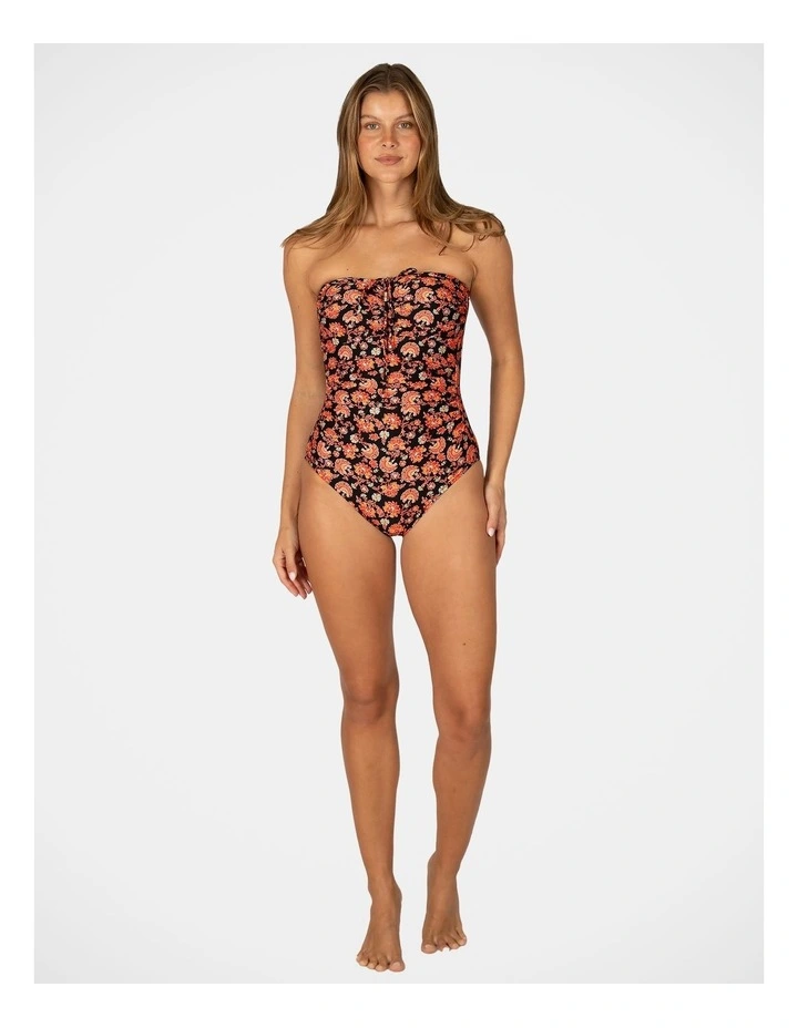 Flamenco Bandeau One Piece Swimsuit in Black image 4