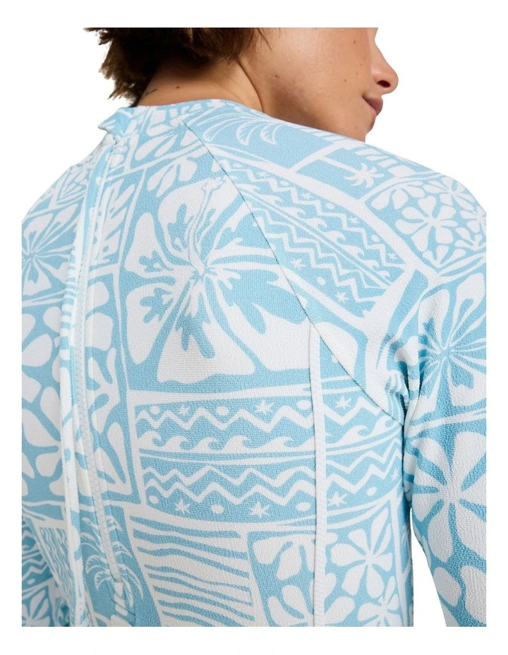 Flowers Wave Long Sleeve Onesie Rash Vest in Blue image 4