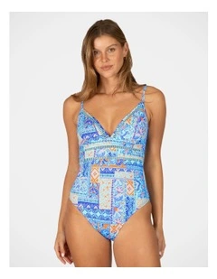 Tulum Cruz V Neck One Piece in Aqua