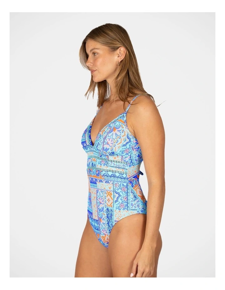 Tulum Cruz V Neck One Piece in Aqua image 3