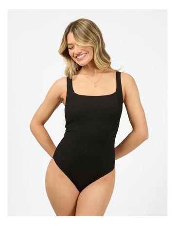 Phoenix Rib Underwire One Piece in Black