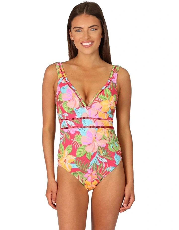 Mahalo Longline One Piece in Scarlet image 1