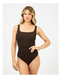 Phoenix Rib Underwire One Piece in Brown