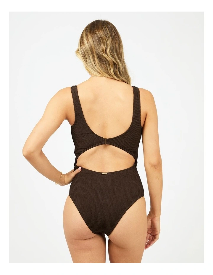 Phoenix Rib Underwire One Piece in Brown image 3