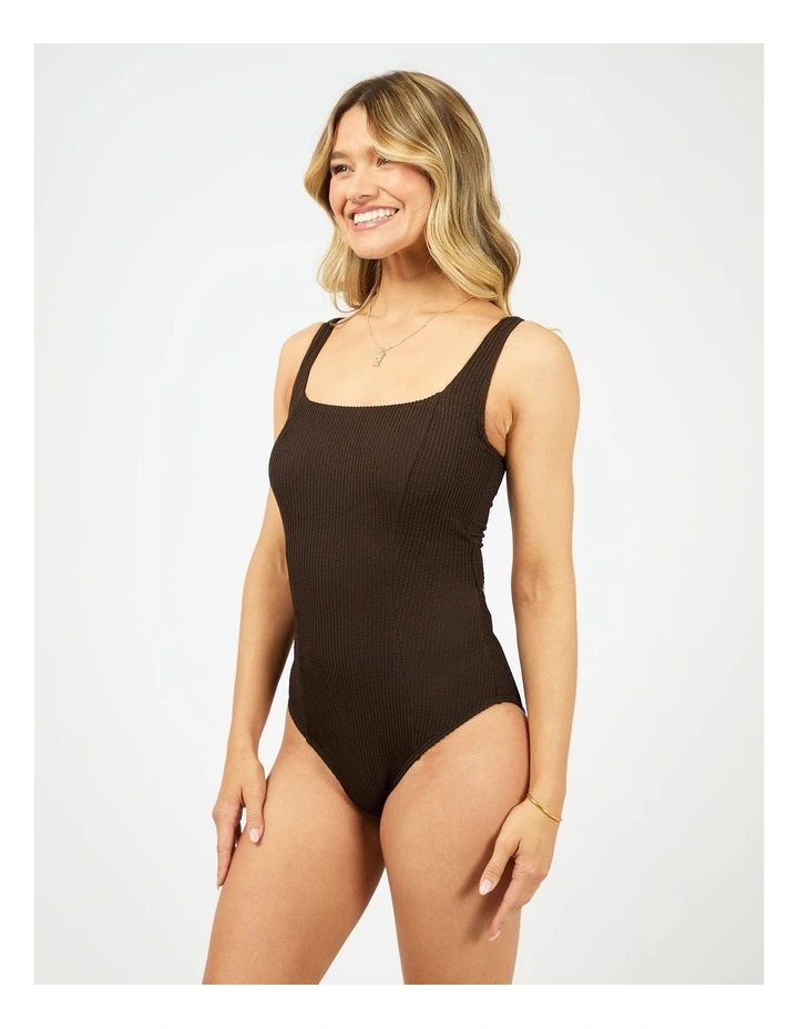 Phoenix Rib Underwire One Piece in Brown image 3