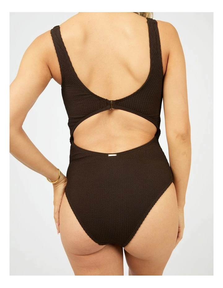 Phoenix Rib Underwire One Piece in Brown image 4