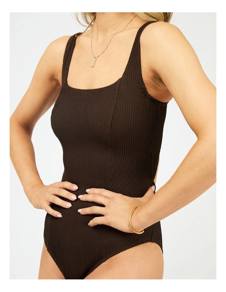 Phoenix Rib Underwire One Piece in Brown image 7