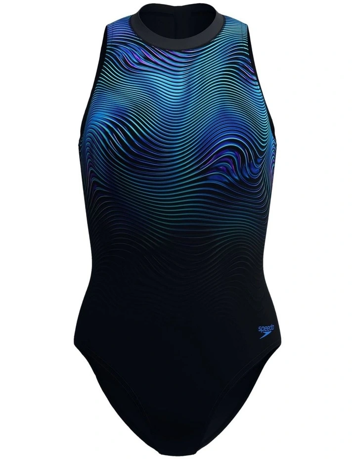 Printed Hydrasuit One Piece in Black/Blue image 4