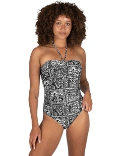 Havana Bandeau One Piece Swimsuit in Black