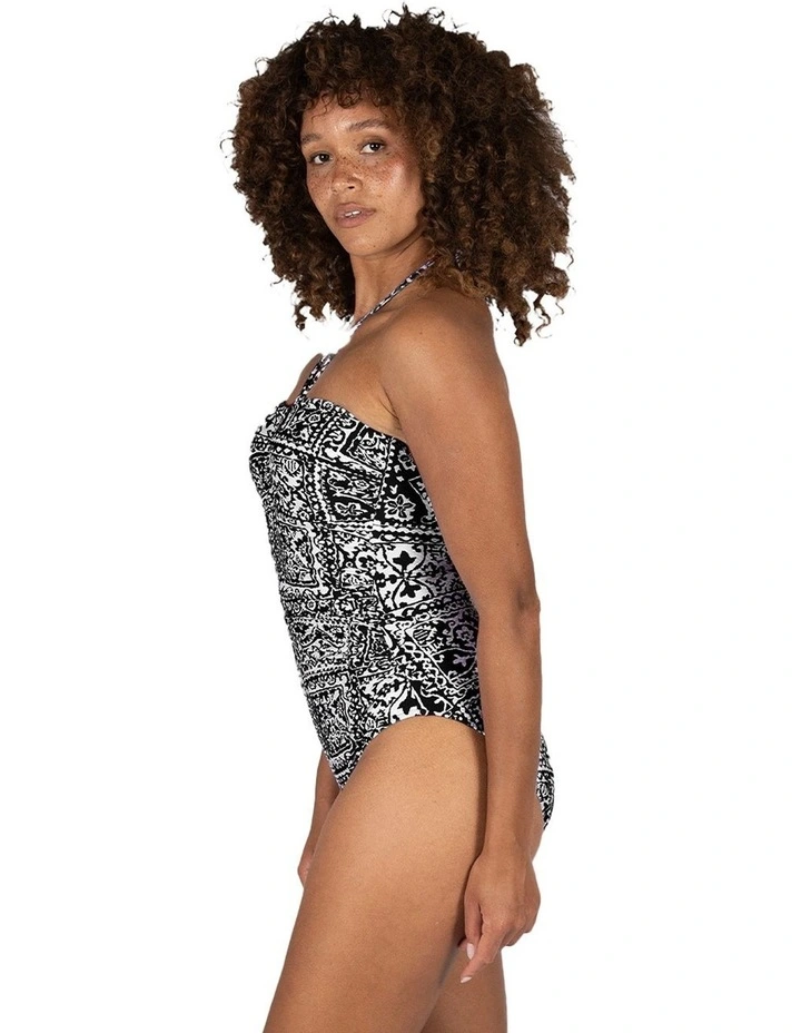 Havana Bandeau One Piece Swimsuit in Black image 3