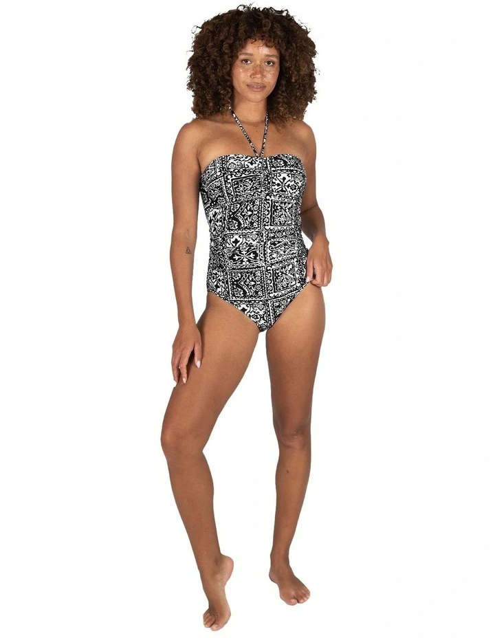 Havana Bandeau One Piece Swimsuit in Black image 4